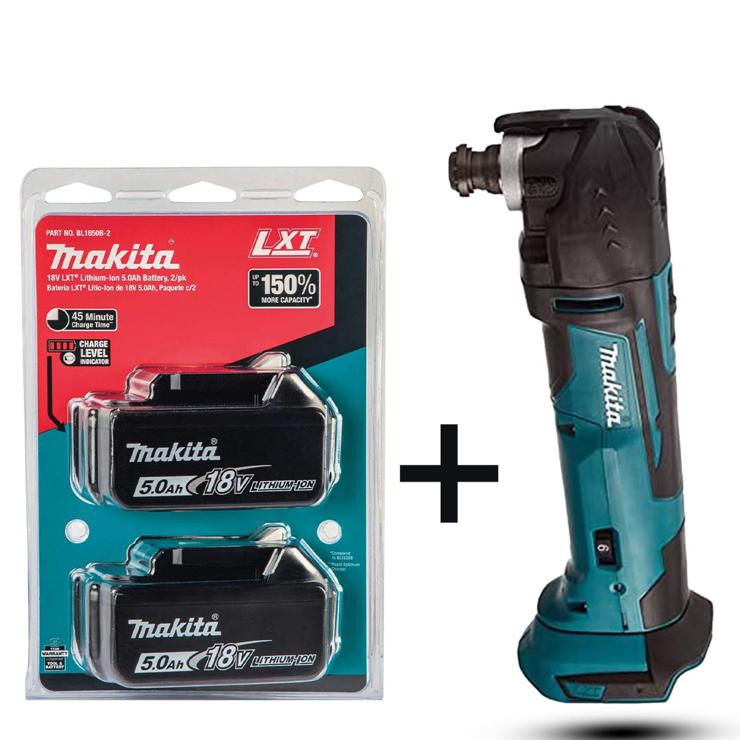 Makita DTM51Z 18V Cordless Multi-Tool Kit with 2x 5.0 Ah BL1850B Li-ion Batteries (Blue)